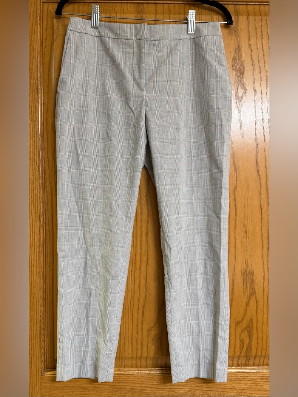 Calvin Klein Grey Plaid Work Trouser Dress Pants Size 4P Stretch NWT